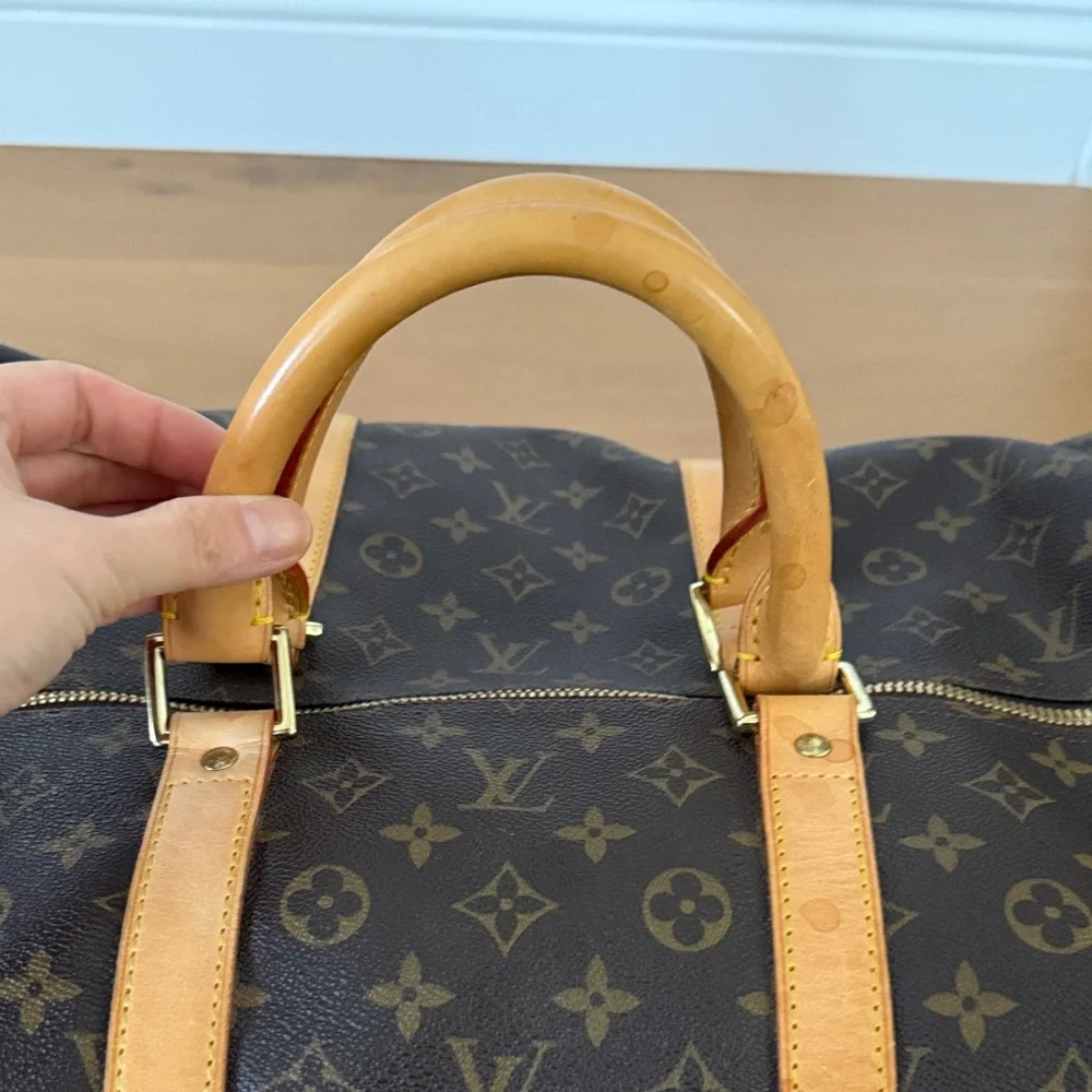 55 Keepall Monogram Canvas Duffel Bag in Brown and Tan - Picture 4 of 7